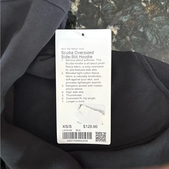 Lululemon scuba oversized, side slit hoodie Women's Black xs/s - Picture 4 of 6